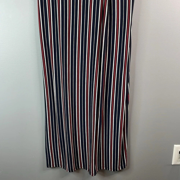 MICHEL STUDIO COLLECTION Navy Stripe Maxi Dress Twist Gathered Waist Coastal X - Picture 6 of 10
